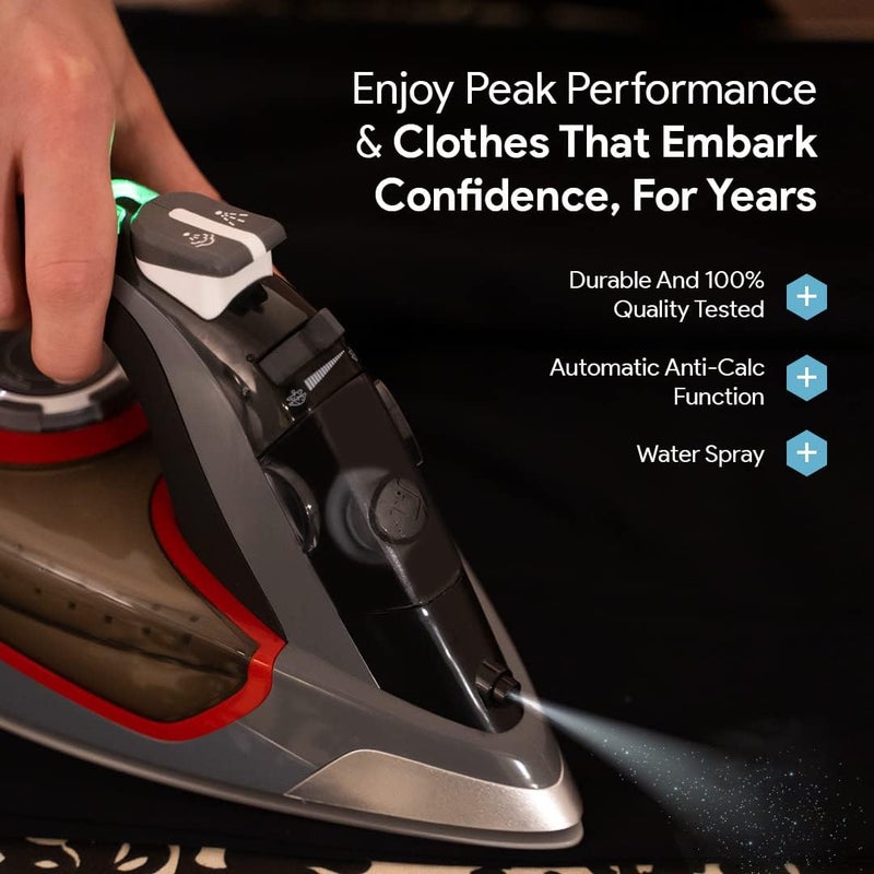 Bartnelli Pro Luxury Steam Iron for Clothes | New Powerful Steam Technology | Non-Stick Ceramic Soleplate, 1700 Watts with 3-Way Auto Shut Off, Premium Built Quality & Durability - Image 5